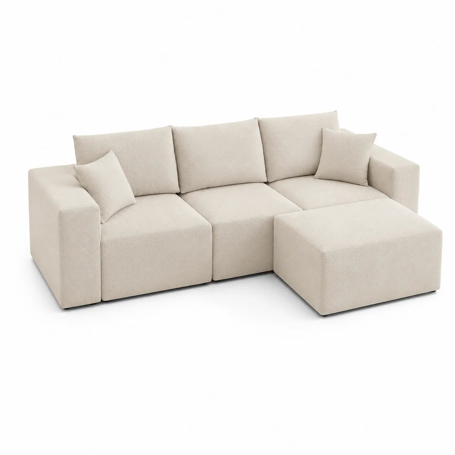 Chaise longue in tessuto poliestere beige