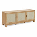Mobile TV in legno con ante in rattan 150x45x60 cm