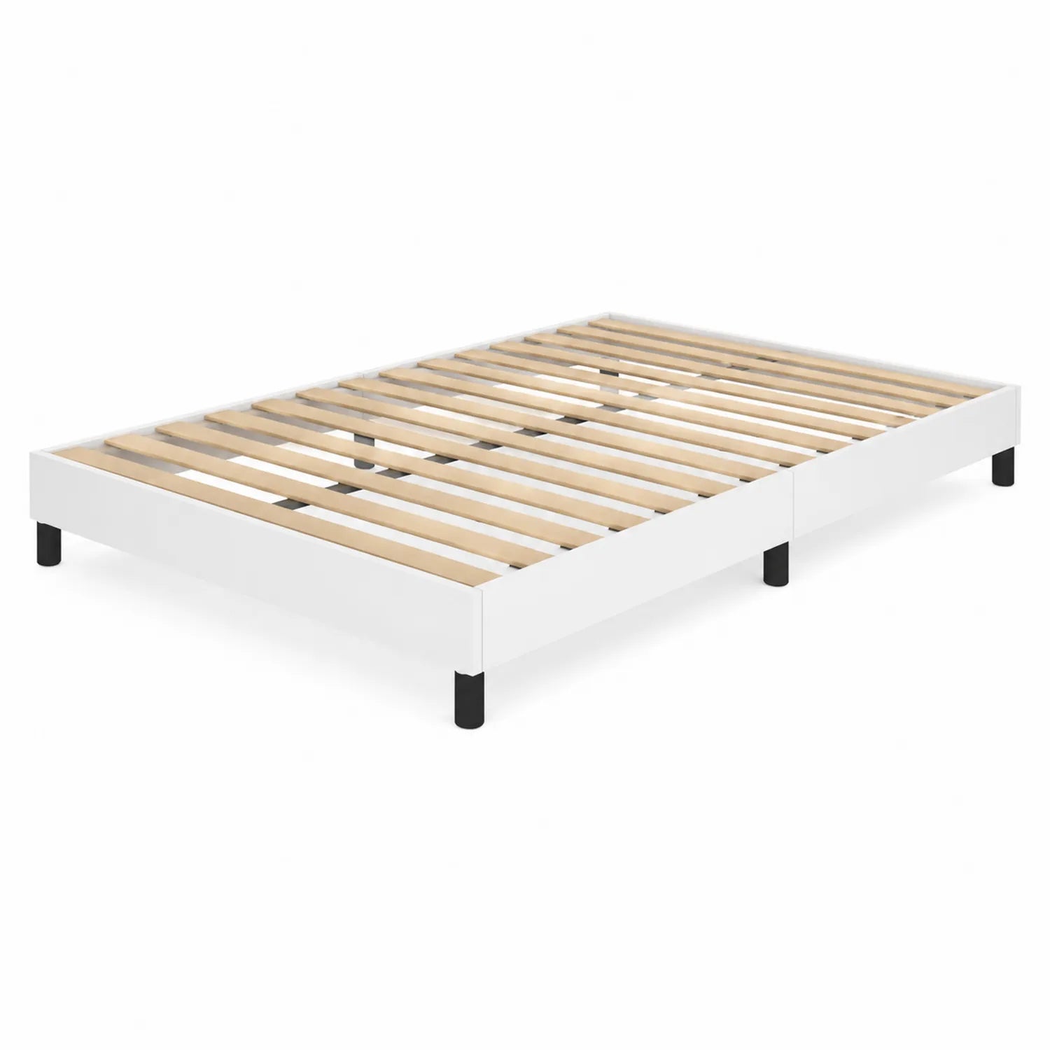Letto matrimoniale in metallo e legno bianco 200x160 cm