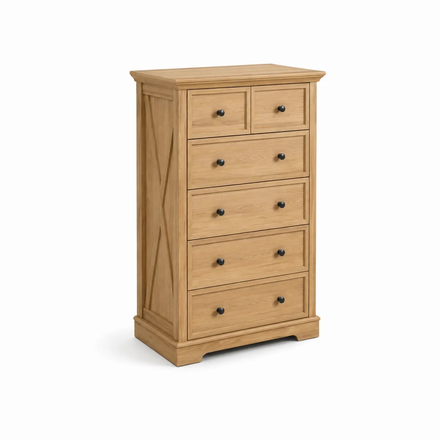 Solid oak chest of drawers with 6 drawers