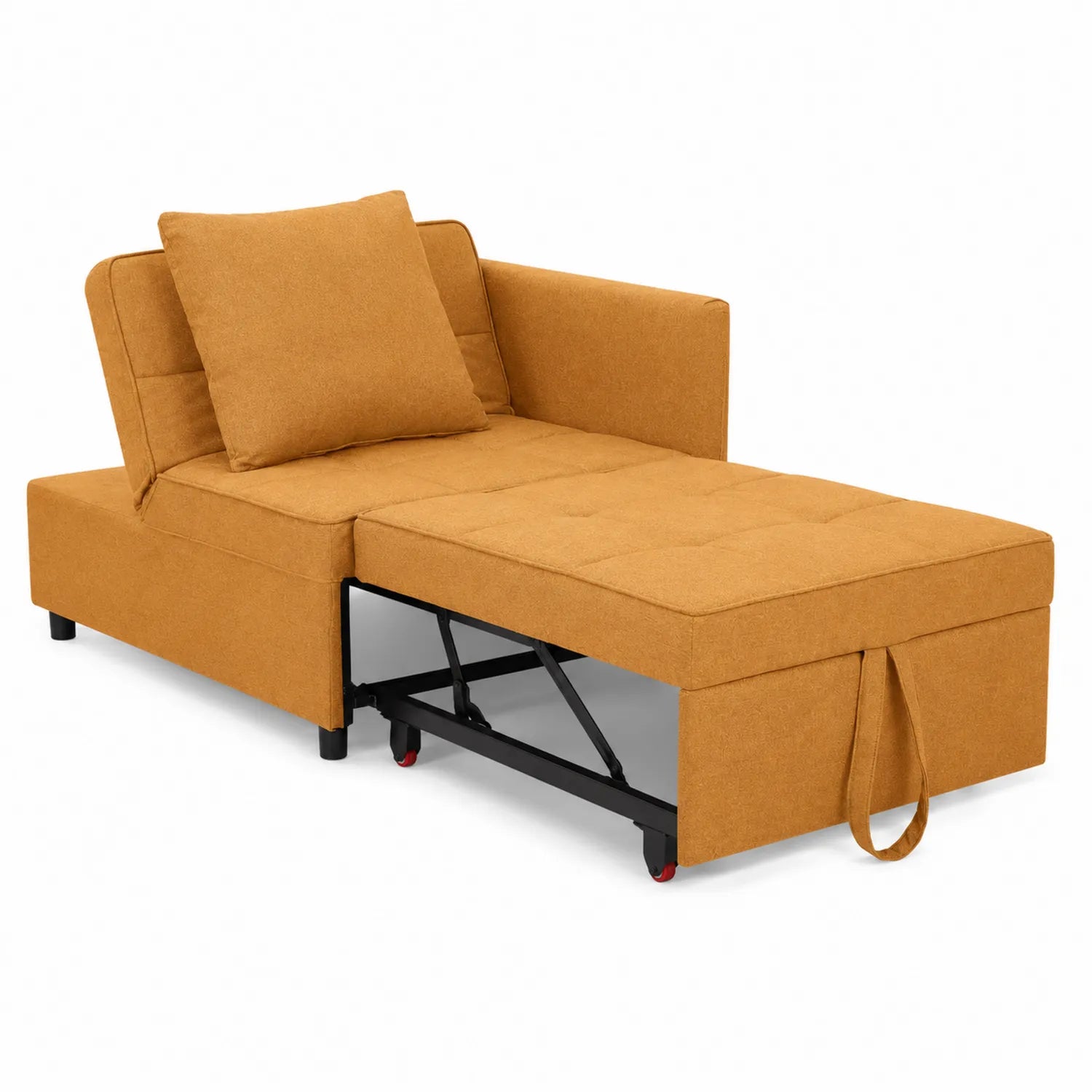Corner fabric sofa bed with adjustable backrest, 200x80x85 cm