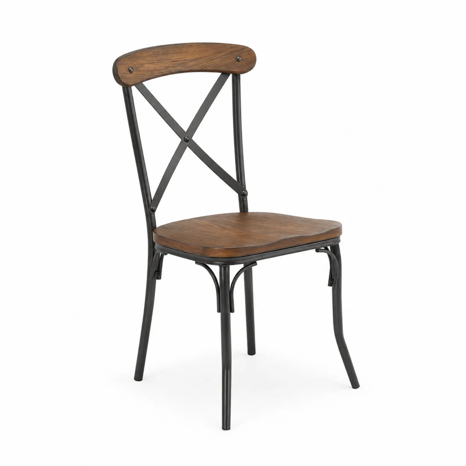 Oak and metal dining chair