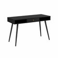 Scrivania in legno MDF con cassetto e gambe in metallo Nero