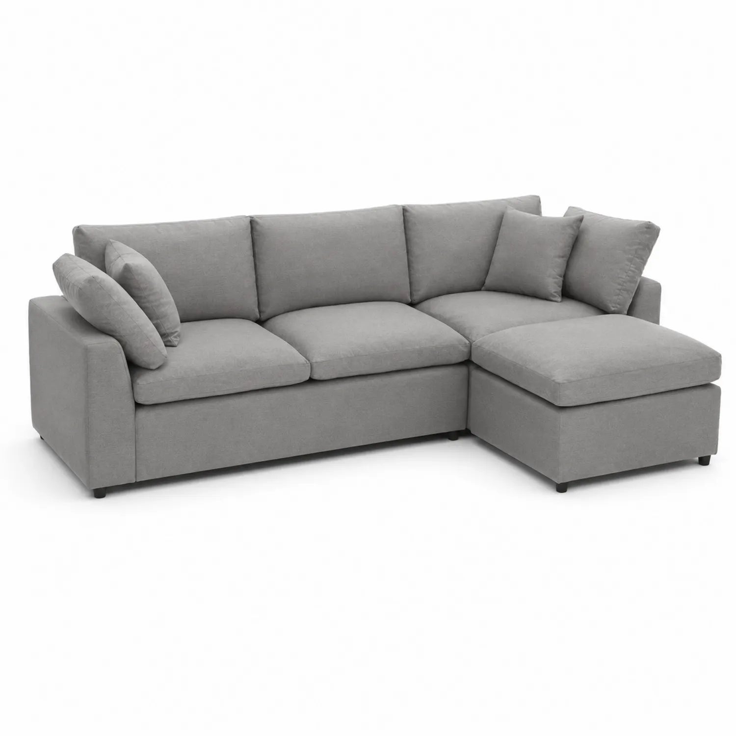 Sectional sofa in gray fabric