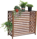 Protezione Esterno Condizionatore in Legno, Design a Lamelle per Balcone con Piante, Struttura Robusta, Resistente alle Intemperie, 105x47x80 cm