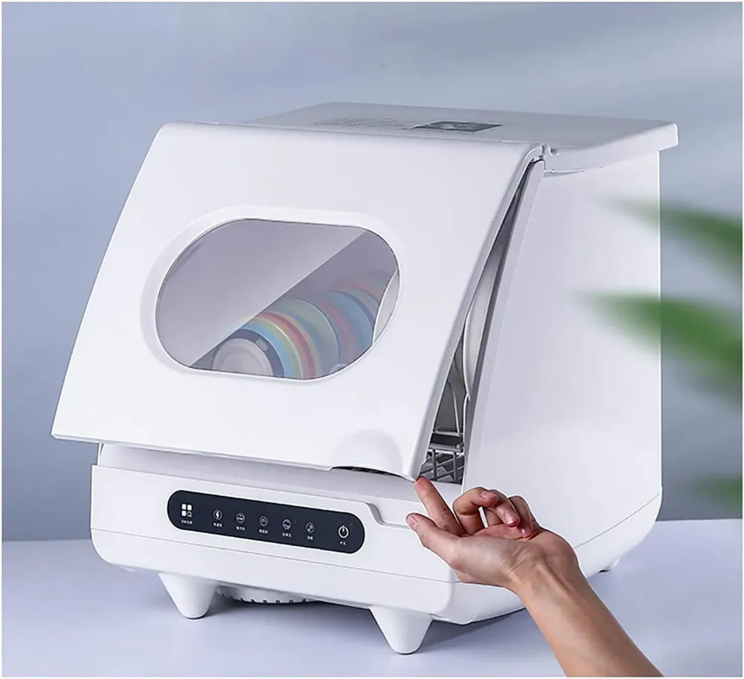 Lavastoviglie compatta intelligente da tavolo, 5 programmi, 1200 W, pannello touch