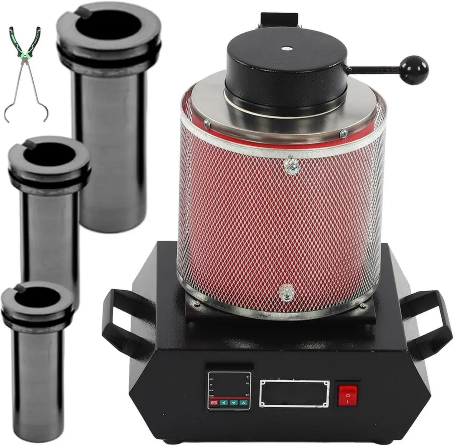Forno Elettrico per Fusione Metalli, Capacità 1-3 kg, 1750W, 1150°C, per Oro, Argento, Rame e Alluminio