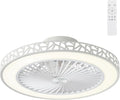 Lampadario Ventilatore da Soffitto 48cm Bianco con 6 Velocità e Luce Regolabile, Silenzioso e Reversibile, 40W per Camera da Letto e Cucina
