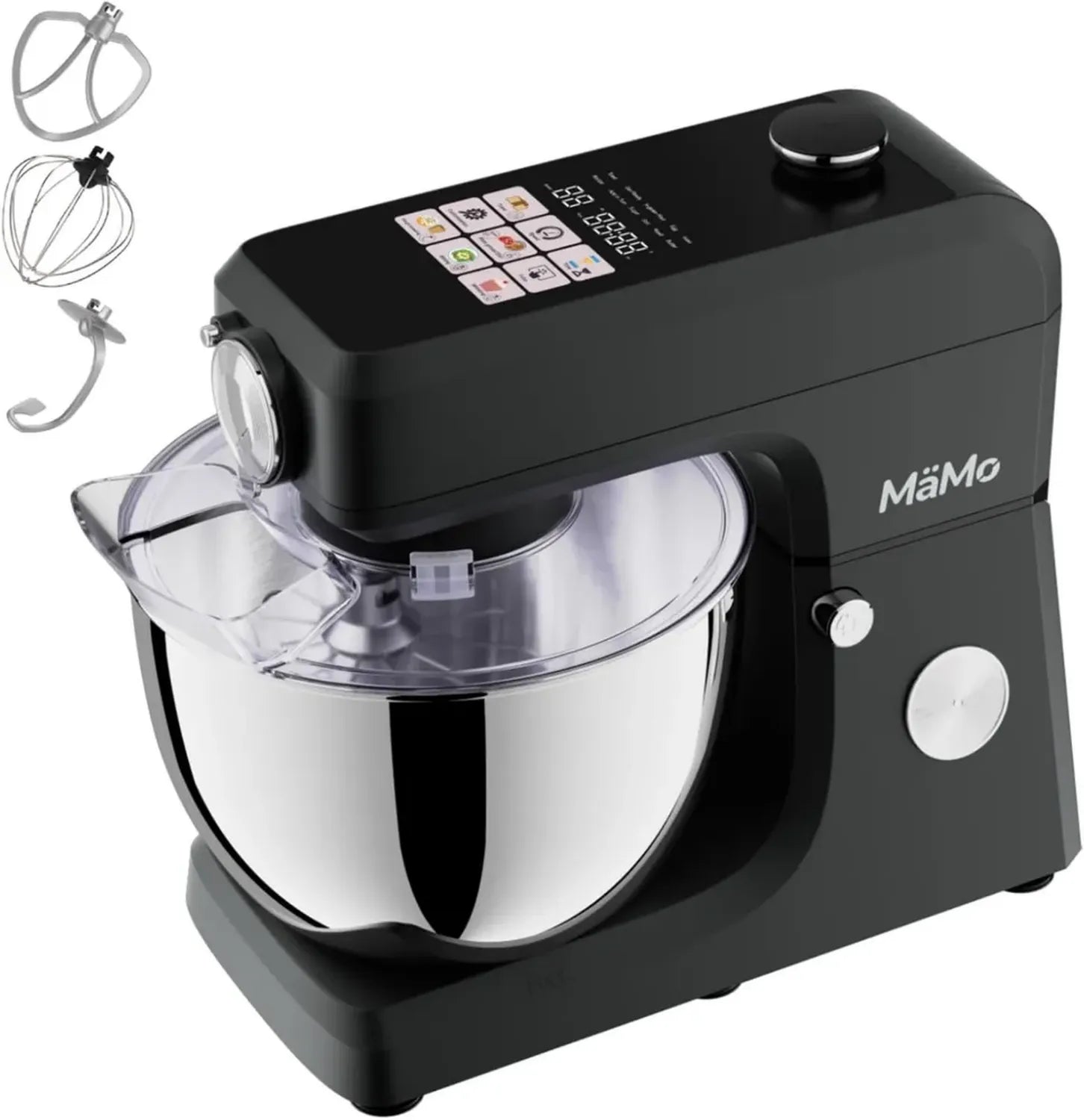 Robot da Cucina 1900W - Impastatrice con Schermo Tattile LED, Frullatore per Impasti, Panna e Carne, Ciotola in Acciaio Inox 8L, 11 Velocità, 6 Programmi