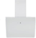 Cappa aspirante Respekta 60 cm con vetro bianco, scarico e ricircolo, A++, 53-68 dB
