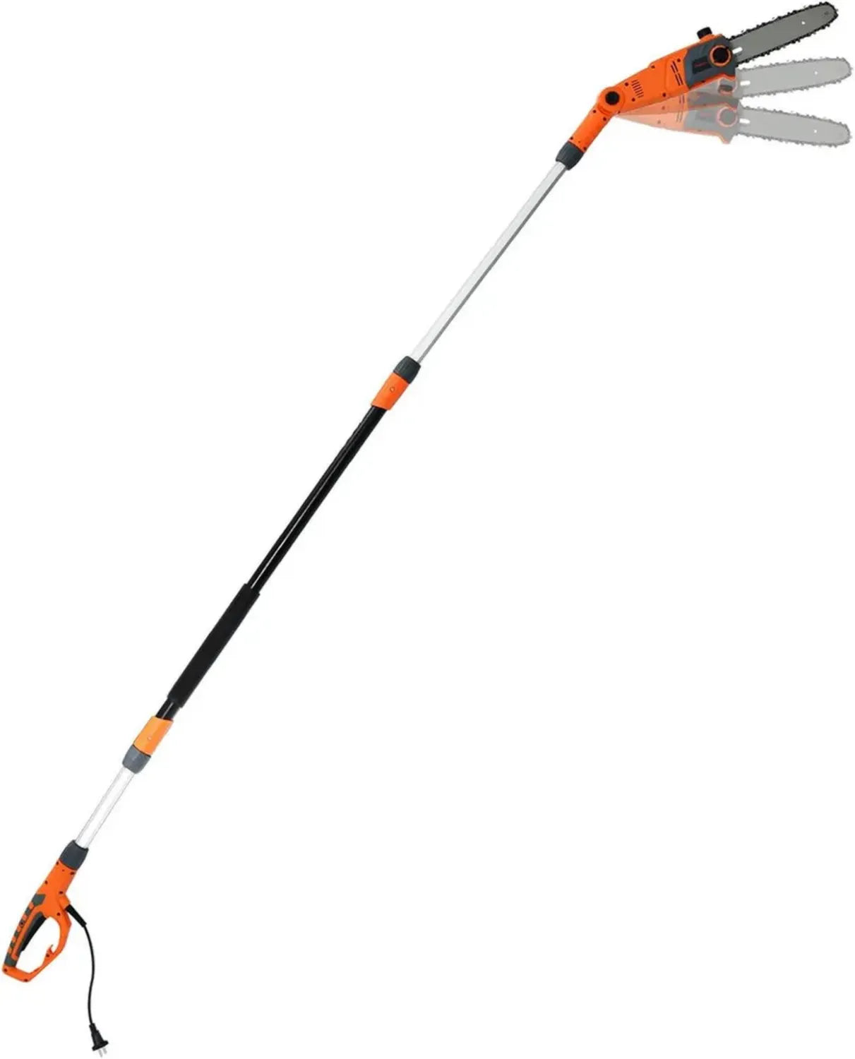 Motosega Elettrica Telescopica 750W, Lunghezza Regolabile 212-286 cm, Testa Multiangolare e Montaggio Facile