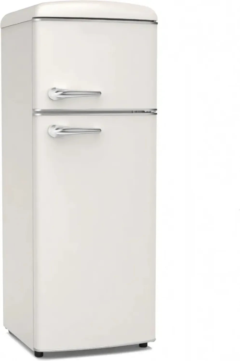 Frigorifero Vintage 240L Avorio con Maniglie Cromate e Congelatore