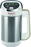 Frullatore Riscaldante Moulinex 1000W, 1,2L, 5 Programmi Automatici, Mantenimento Caldo, Ricettario Incluso, Inox