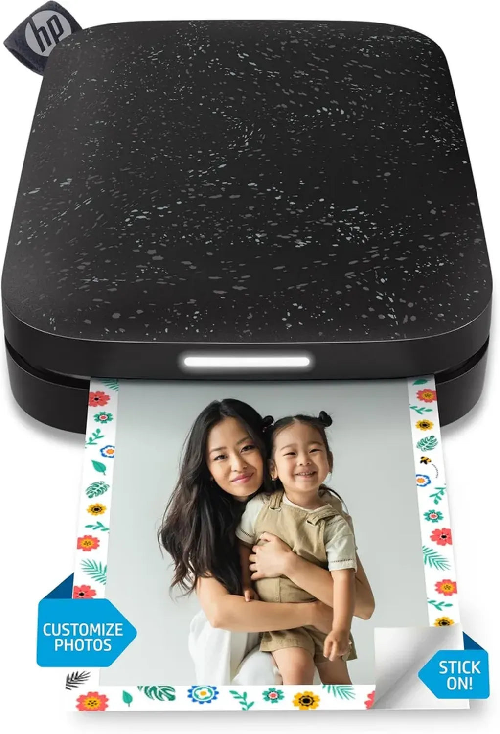 Stampante Fotografica Portatile HP Sprocket con Carta Adesiva ZINK, Compatibile iOS e Android, 5x7.6 cm, Nero