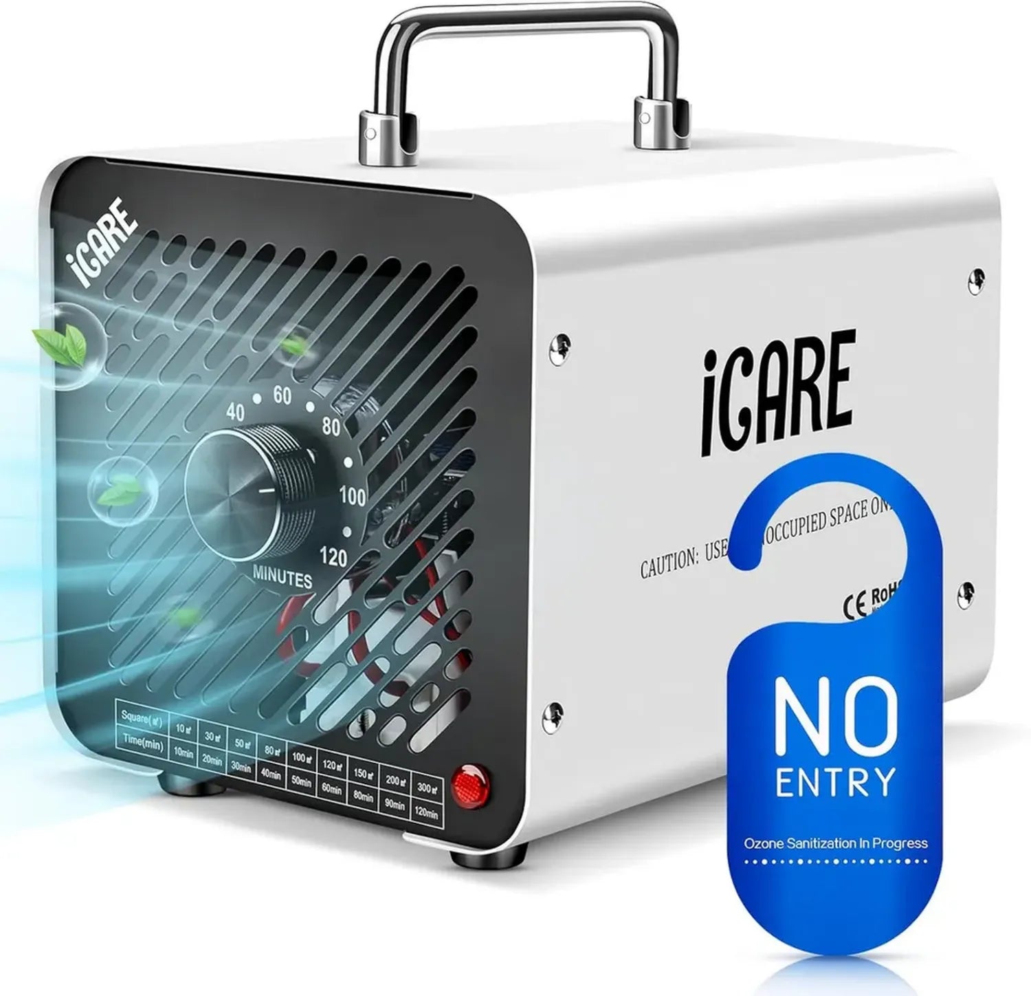 Ozonizzatore Professionale 30000mg/h con Timer, Purificatore d'Aria per Grandi Spazi, Bianco