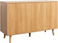 Credenza Renzo con Ante Scanalate, Design Moderno per Soggiorno, Rovere Alba, 120x76x40 cm