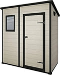 Capanno da Giardino Keter Manor Pent 6x4, Aspetto Legno Naturale, Beige, 183,5x111x200,5 cm