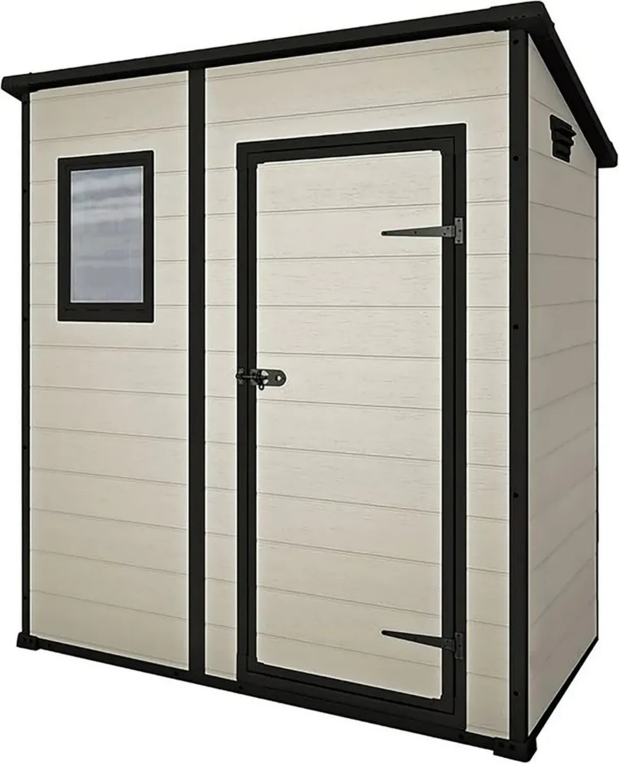 Capanno da Giardino Keter Manor Pent 6x4, Aspetto Legno Naturale, Beige, 183,5x111x200,5 cm