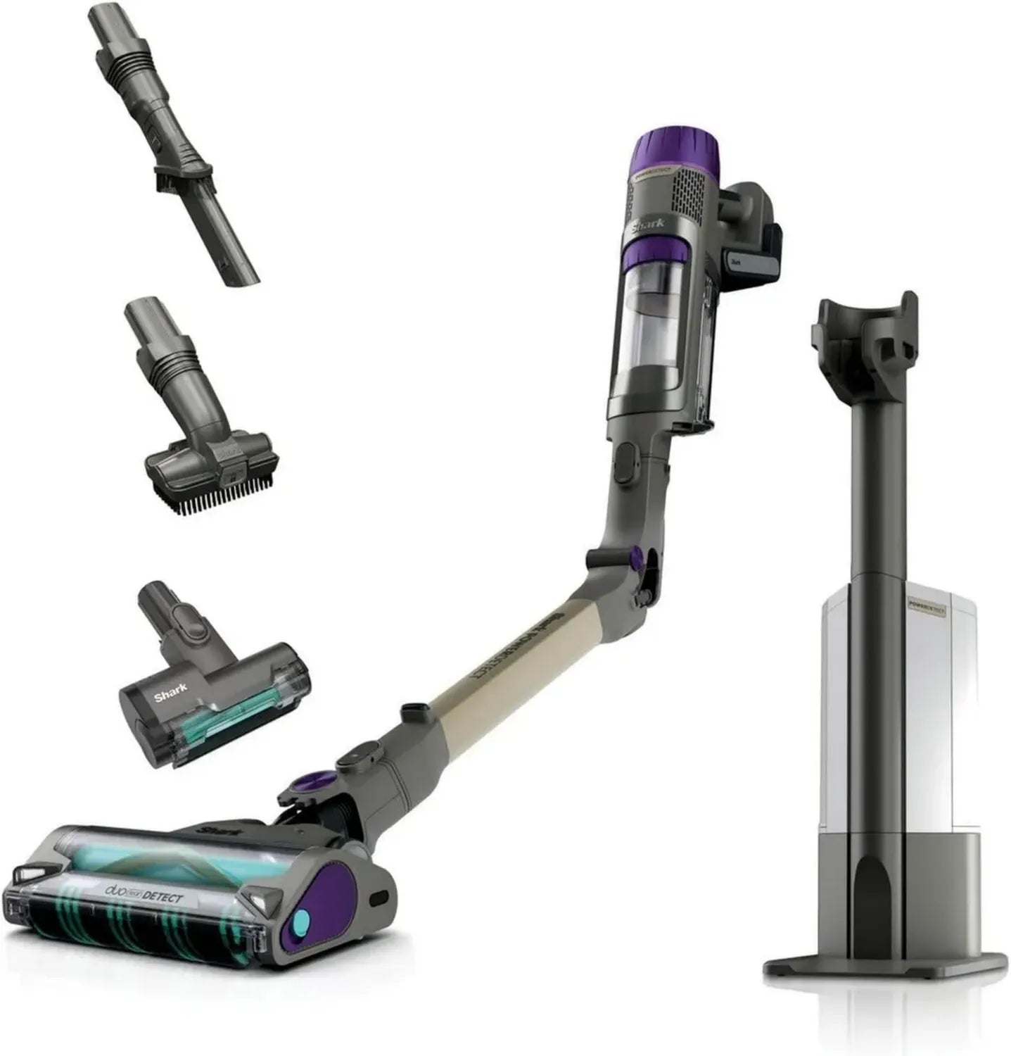 Shark Aspirapolvere DuoClean con Base Auto-svuotante e 70 Minuti di Autonomia, Antigroviglio, Leggero, Accessori Animali, Grigio