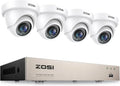 ZOSI Kit Videosorveglianza 8CH 1080P DVR H.265+ con 4 Telecamere IP66, Visione Notturna e Allerta di Movimento