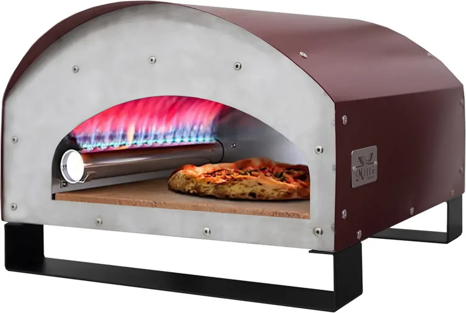 Forno a Gas GPL Portatile per Pizza, Modello Perseo Bordeaux, 45x60x32 cm