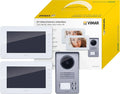 VIMAR K40991 Kit Videocitofono a Colori con Monitor LCD da 7 Pollici, Vivavoce, Tastiera Touch, Targa Audiovideo e Alimentatori Internazionali