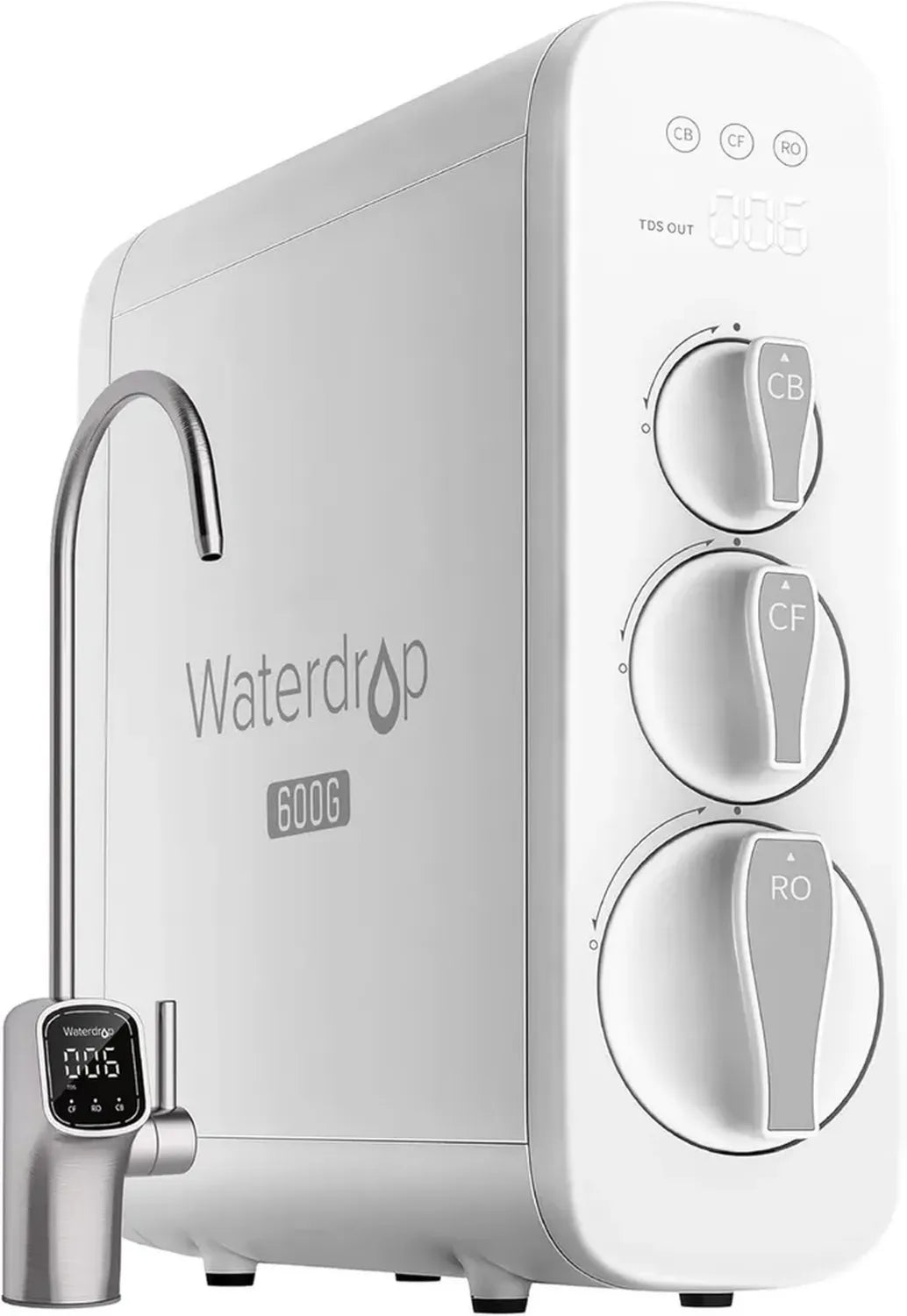 Sistema Osmosi Inversa Waterdrop G3P600, 600 GPD, Certificato NSF, Riduzione TDS, Rubinetto LED