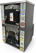 Stufa a Legna Ventilata con Forno in Maiolica - 25 kW, Design Caltagirone