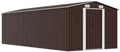 Capanno in Metallo Marrone per Attrezzi da Giardino 257x580x181 cm