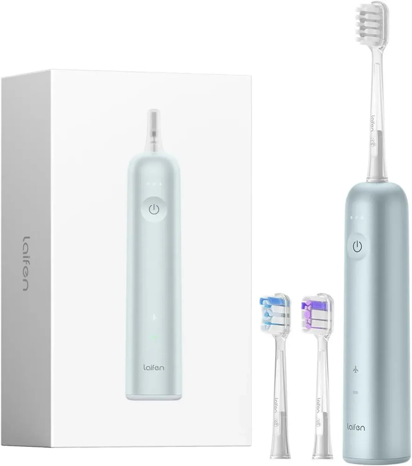 Spazzolino Elettrico Laifen Wave, Sonico Oscillante per Adulti, 3 Testine Incluse, Impermeabile IPX7, Ricaricabile Magnetico, Ideale per Viaggi (Blu in Alluminio)