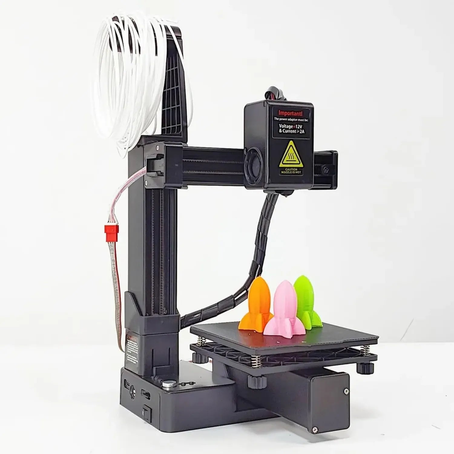Stampante 3D Compatta per Principianti, Dimensioni di Stampa 100x100x100mm, Alta Precisione con Riscaldamento Rapido, Supporto PLA 1.75mm