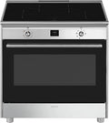 Smeg CG90CIXT - Cucina a induzione 4 zone con forno elettrico, 90x60 cm, Classe A
