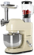 Robot da Cucina Klarstein Lucia Morena 2000W, Impastatrice con Tritacarne, Planetaria 5L, Mixer 1,5L