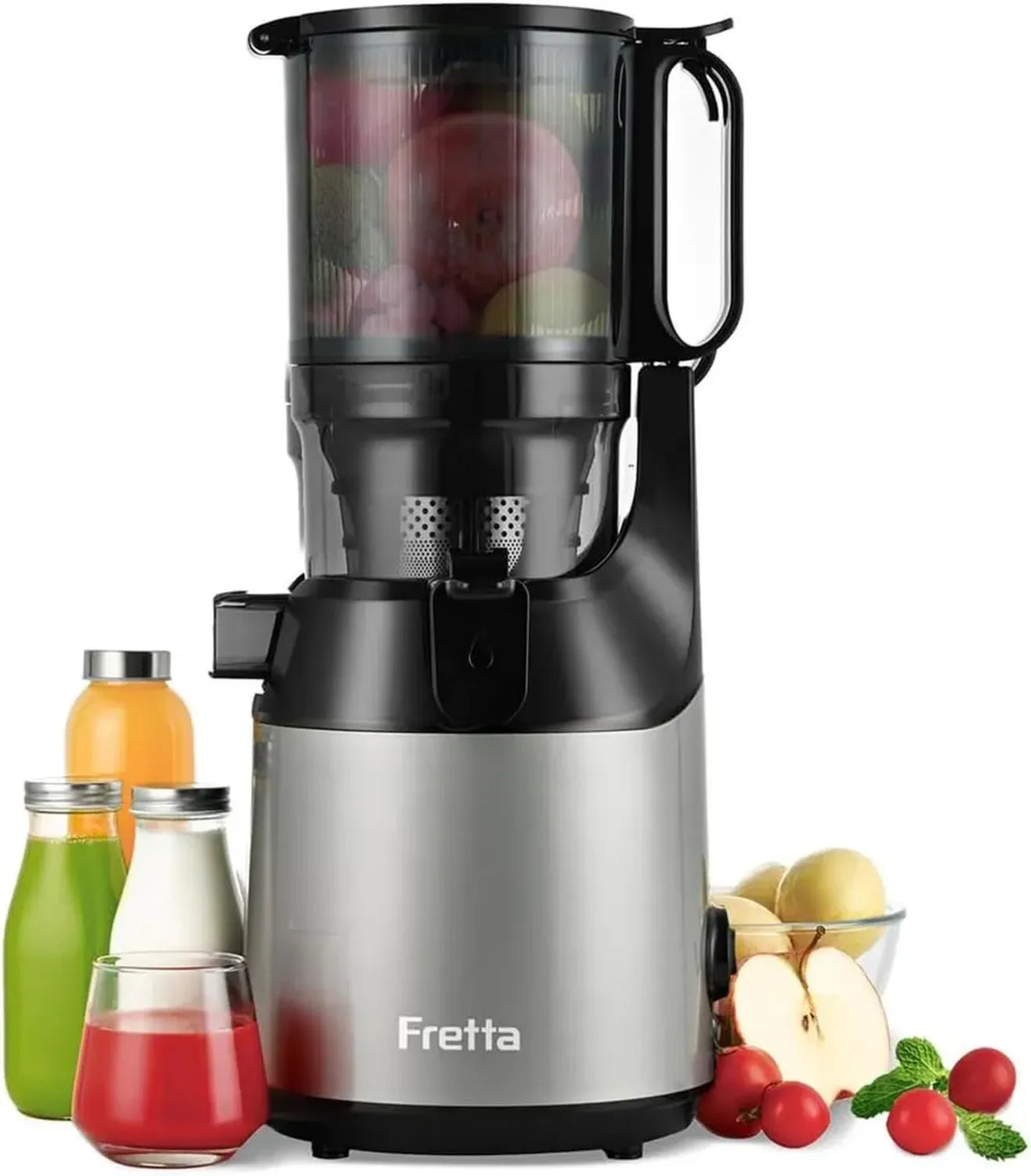 Estrattore di Succo Veloce, Spremiagrumi 135 mm con Ampio Tubo di Alimentazione, Senza BPA, Facile da Montare, 250 W