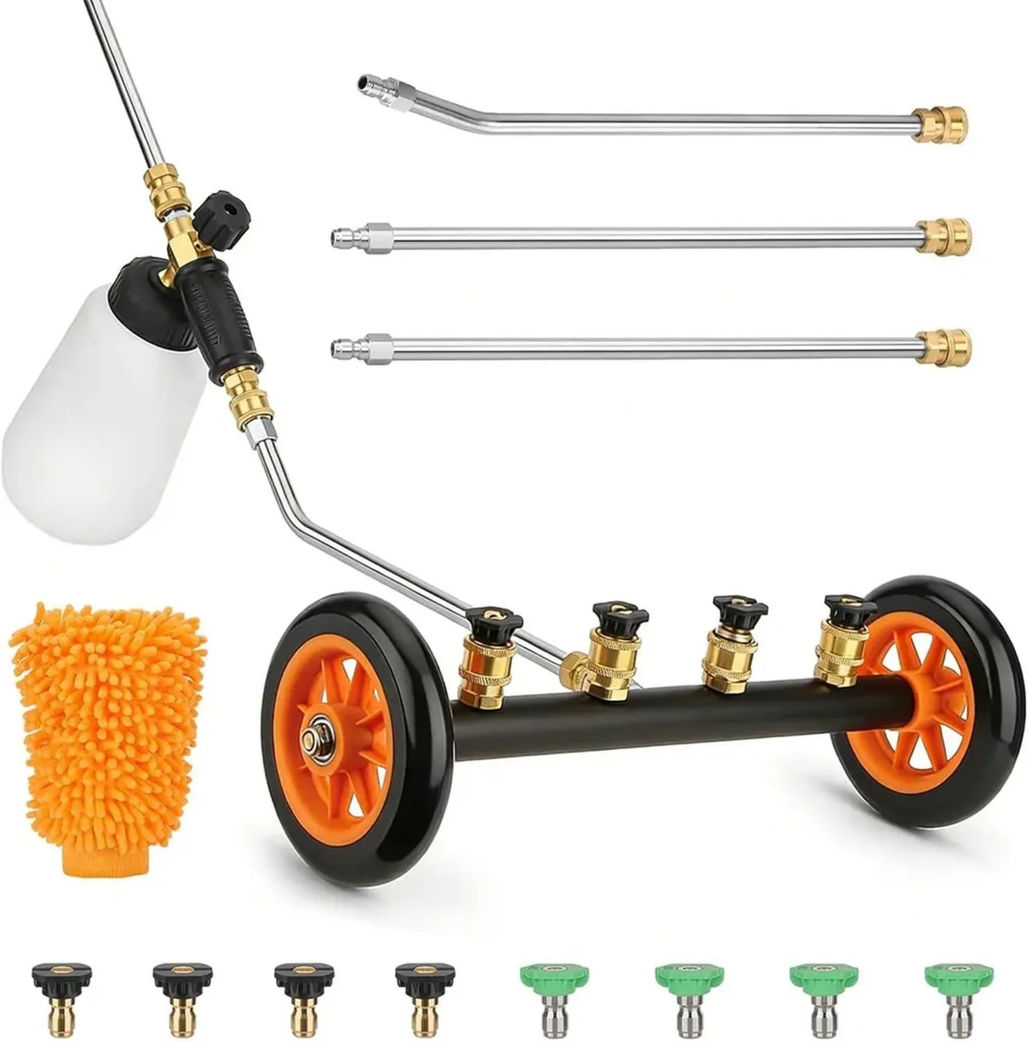 Idropulitrice 2 in 1 per Auto con Sottoscocca e Schiuma, Alta Pressione con Accessori Versatili per Vialetti e Terrazze