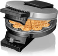 Cloer 185 Macchina per Waffle, 930 W, cialda 16 cm, piastre robuste, segnale acustico e indicatore luminoso, acciaio inox cromato