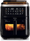 Friggitrice ad Aria Ariete 4636 con Vapore e Grill, 1700W, 10 Funzioni Cottura, Cestello Trasparente, Timer e Luce Interna, Nero