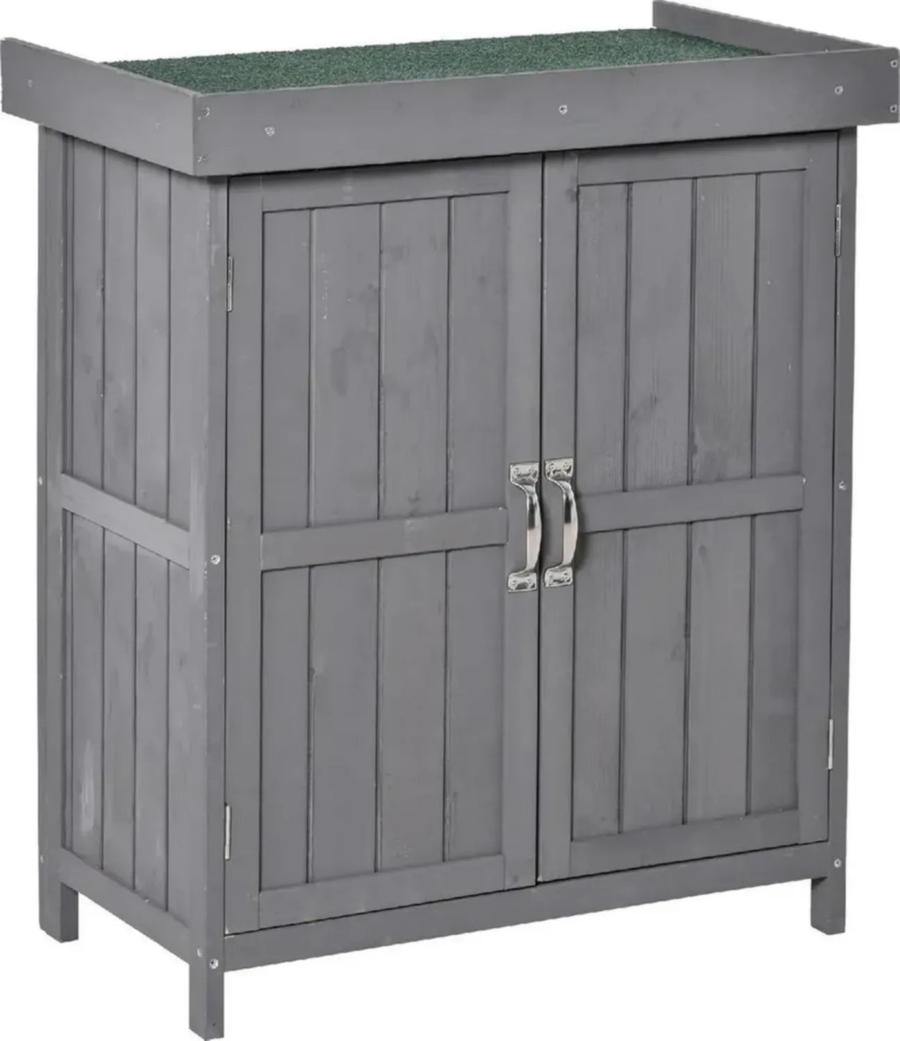 Casetta da Giardino in Legno con Doppia Porta 74x43x88 cm Grigio