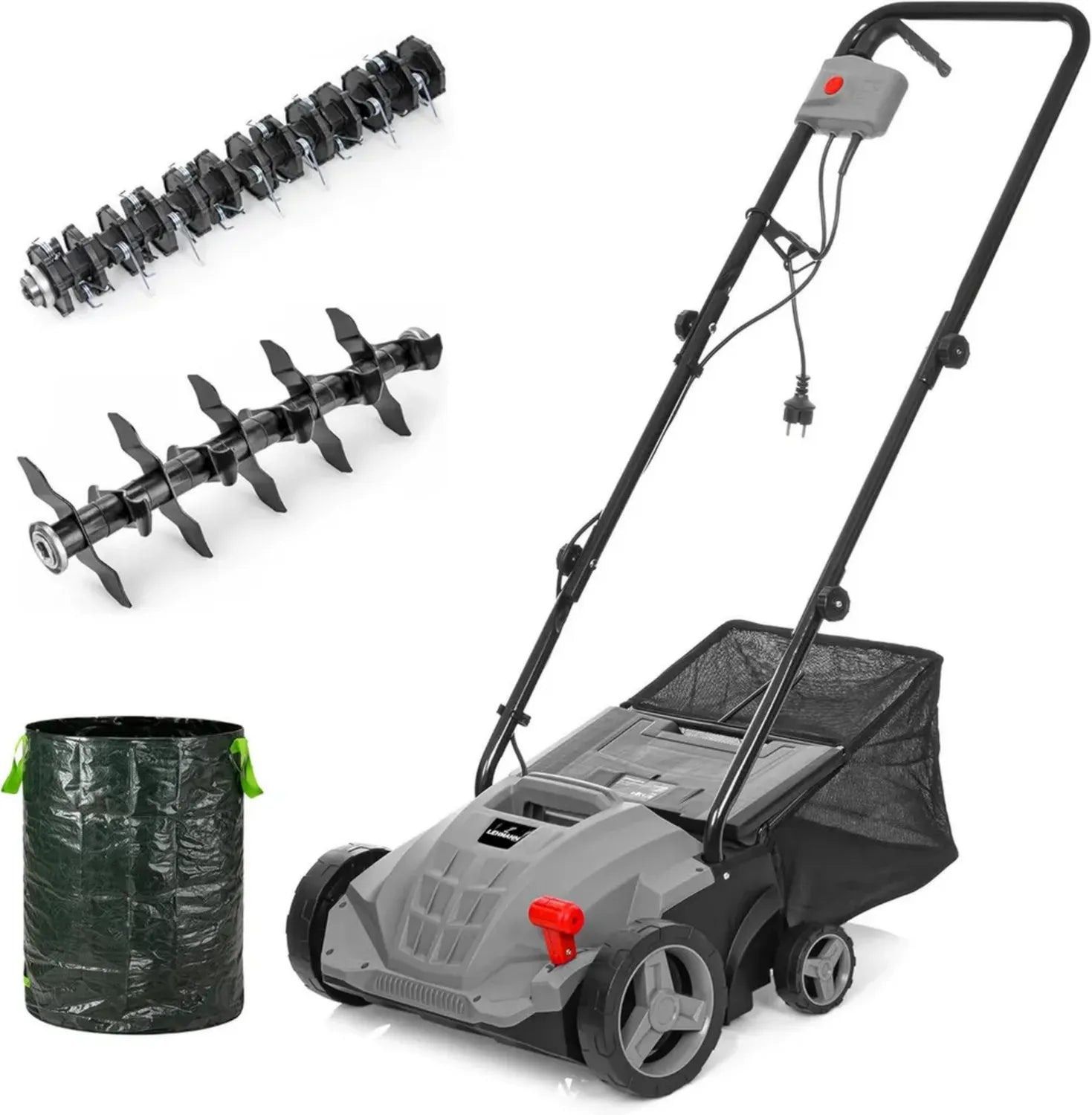 Scarificatore e Arieggiatore Elettrico 2 in 1 LEHMANN Alyssum, 1500W, 32cm, Profondità Regolabile, Grigio