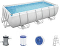 Piscina Bestway Power Steel 404x201x100 cm con Filtro, Grigio Chiaro
