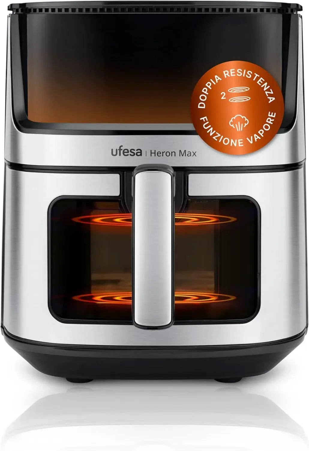 Ufesa Heron Max Friggitrice ad Aria 8L con Resistenza Doppia, Cottura a Vapore, Finestra e Tecnologia Air Pulse