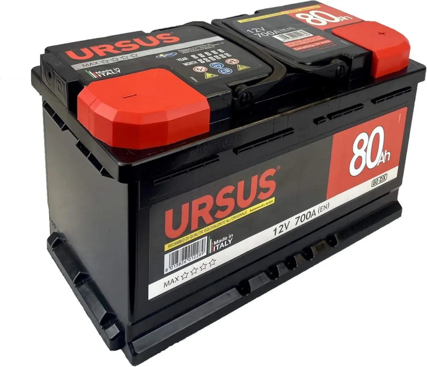 Batteria per Auto 80 AH Destra URSUS MAX