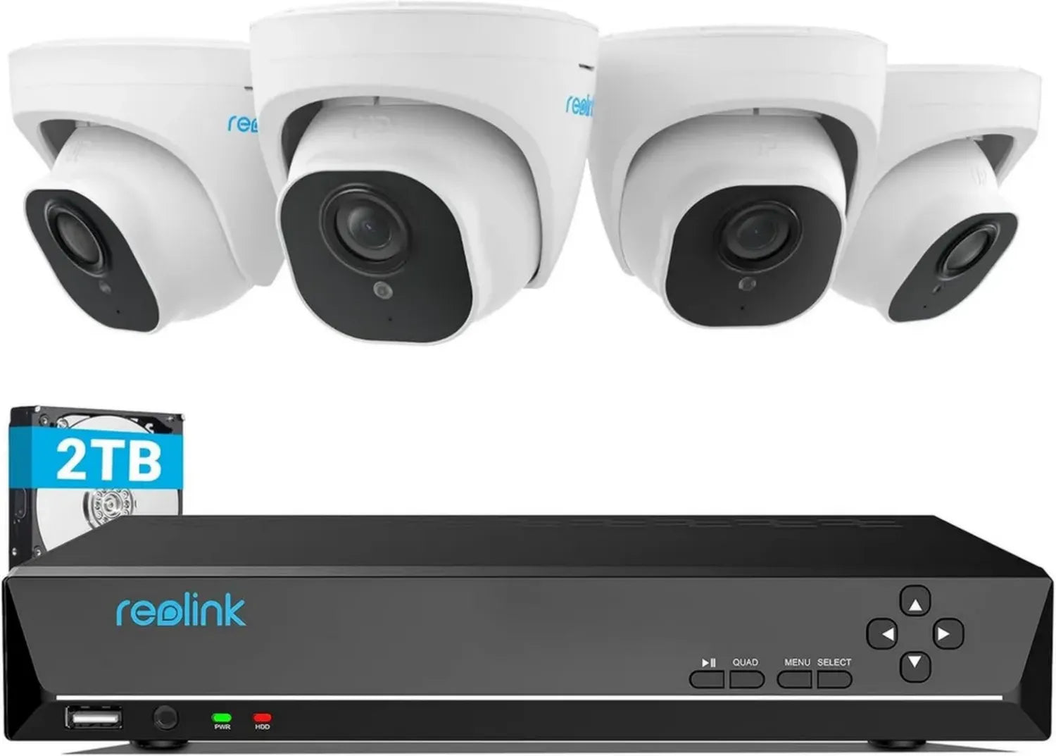 Kit Videosorveglianza 4K Reolink con NVR 8CH, 2TB, 4 Telecamere Esterne IP67