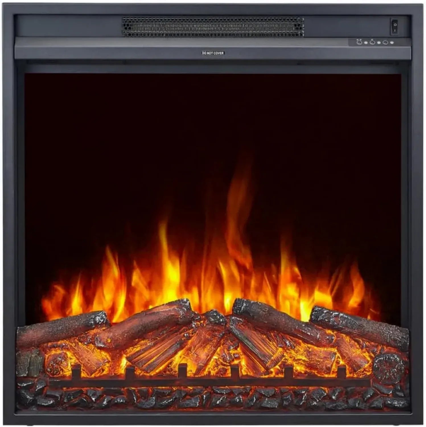 CAMINO Elettrico a Incasso OXFORD 2XL - Effetto Fiamme LED - Riscaldamento 2000 W con Termostato - Design Francese