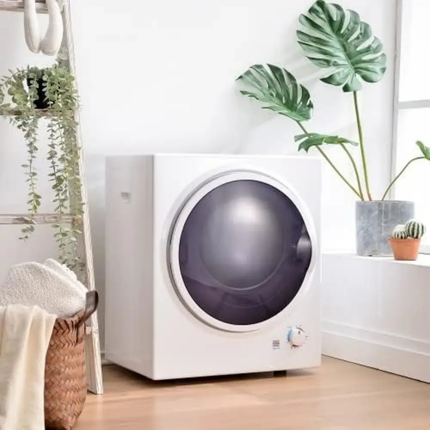 Merax Mini Asciugatrice a Parete, Evacuazione a Tamburo con Timer e Doppio Filtro, 850W, 2,5 kg, Bianco, 50x42x59cm