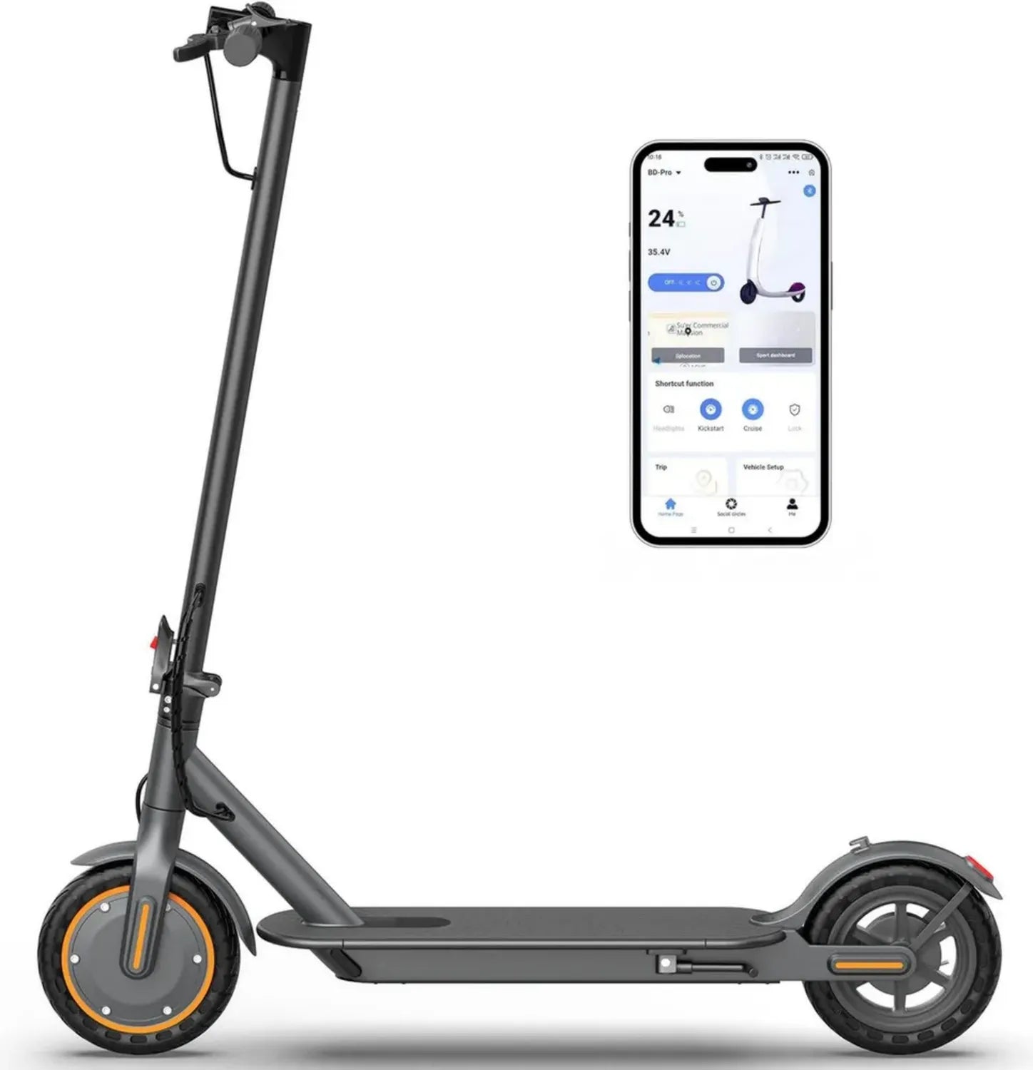 Scooter Elettrico Pieghevole per Adulti, Autonomia 35 Km, Velocità Massima 25 Km/h, Pneumatici Solidi 8.5, Carico 120 kg, Sistema Doppio Frenante