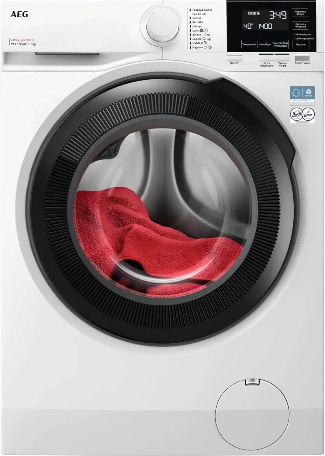 Lavatrice AEG Serie 7000 ProSteam, 8 kg, Classe A, 1400 giri, PreciseWash, Bianco