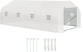 Outsunny Serra a Tunnel 6x3x2m con 8 Finestre, Porta Avvolgibile, Picchetti e Funi, Struttura in Acciaio e PP, Bianco