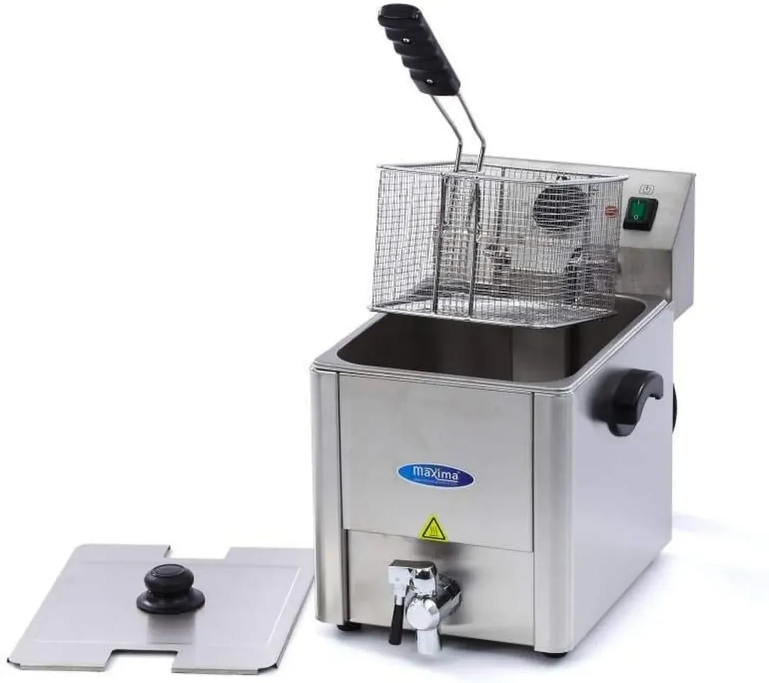 Friggitrice Elettrica Professionale 8L con Rubinetto di Scarico