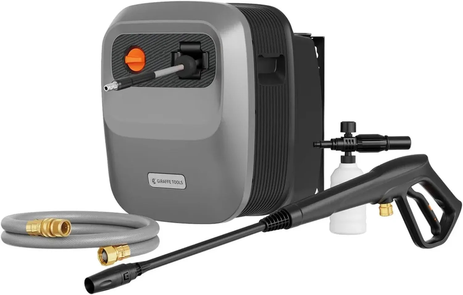 Idropulitrice Elettrica a Parete con Tubo Retrattile 20m, 16,5 MPa, 2,4 GPM
